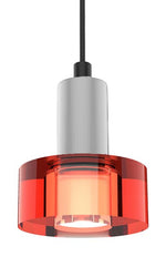 Polished Chrome Socket - Red Color Gel Single Pendant