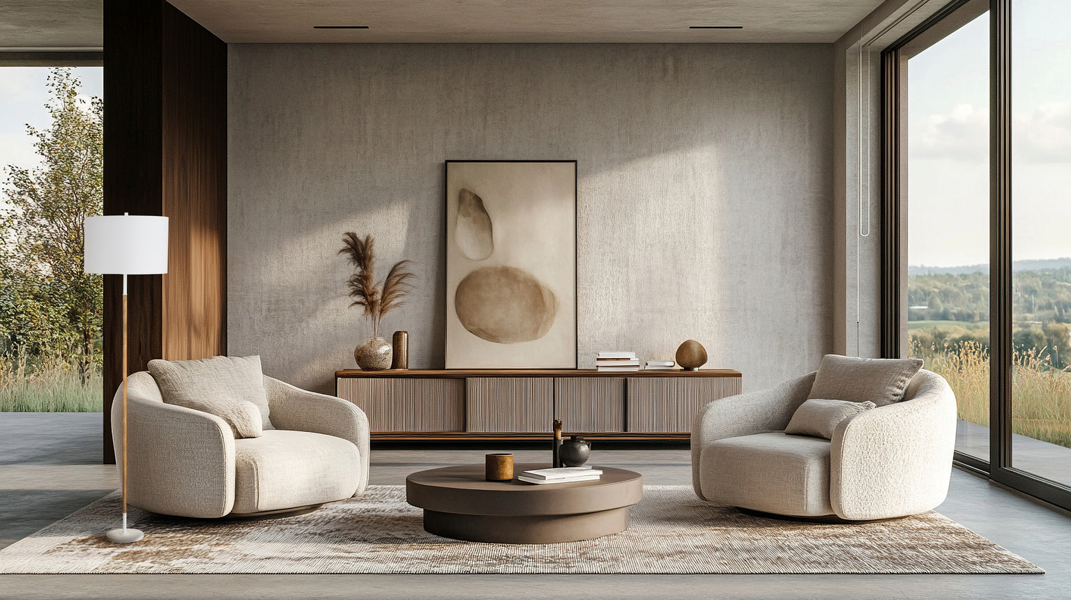 Amelia Rattan Floor Lamp - Matte White