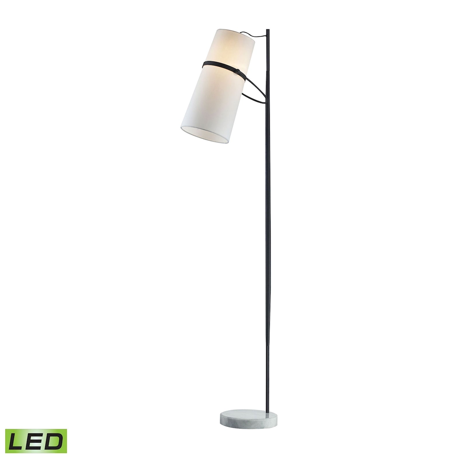 Banded Shade 70'' High 1-Light Floor Lamp - Matte Black - Includes LED Bulb