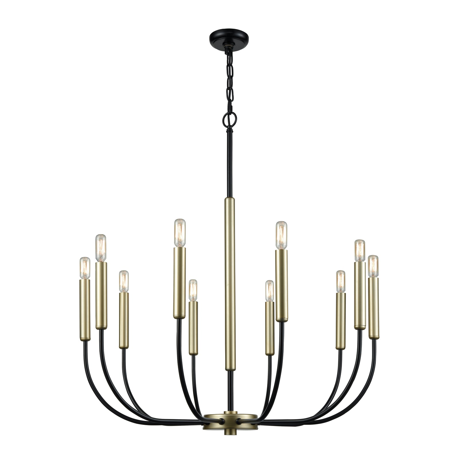 Transatlantique 34'' Wide 10-Light Chandelier - Black