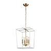 Kingdom 14'' Wide 4-Light Pendant - Aged Brass with White