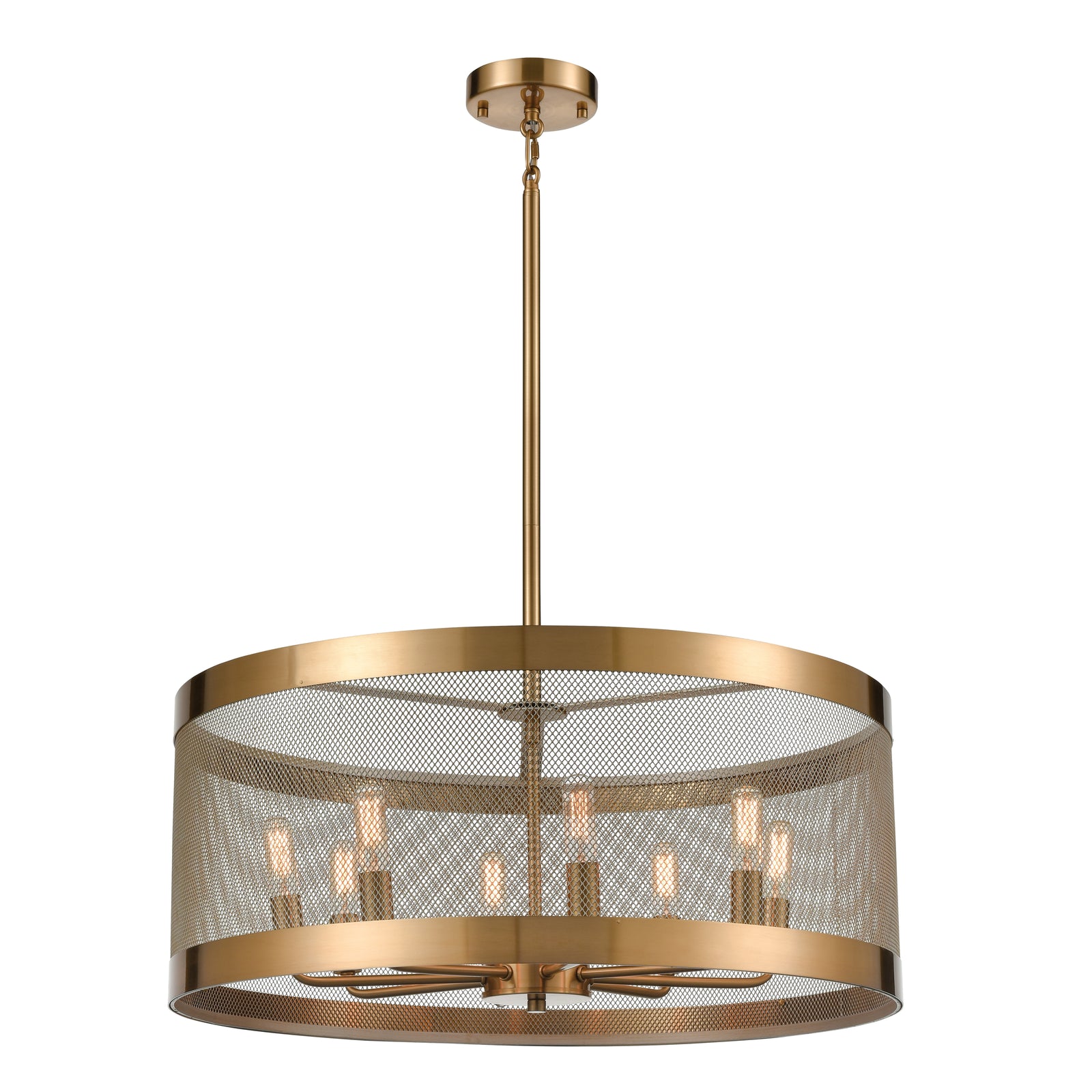 Line in the Sand 24'' Wide 8-Light Chandelier - Satin Brass