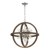 Morning Star 30'' Wide 10-Light Chandelier - Aged Fir with Chrome