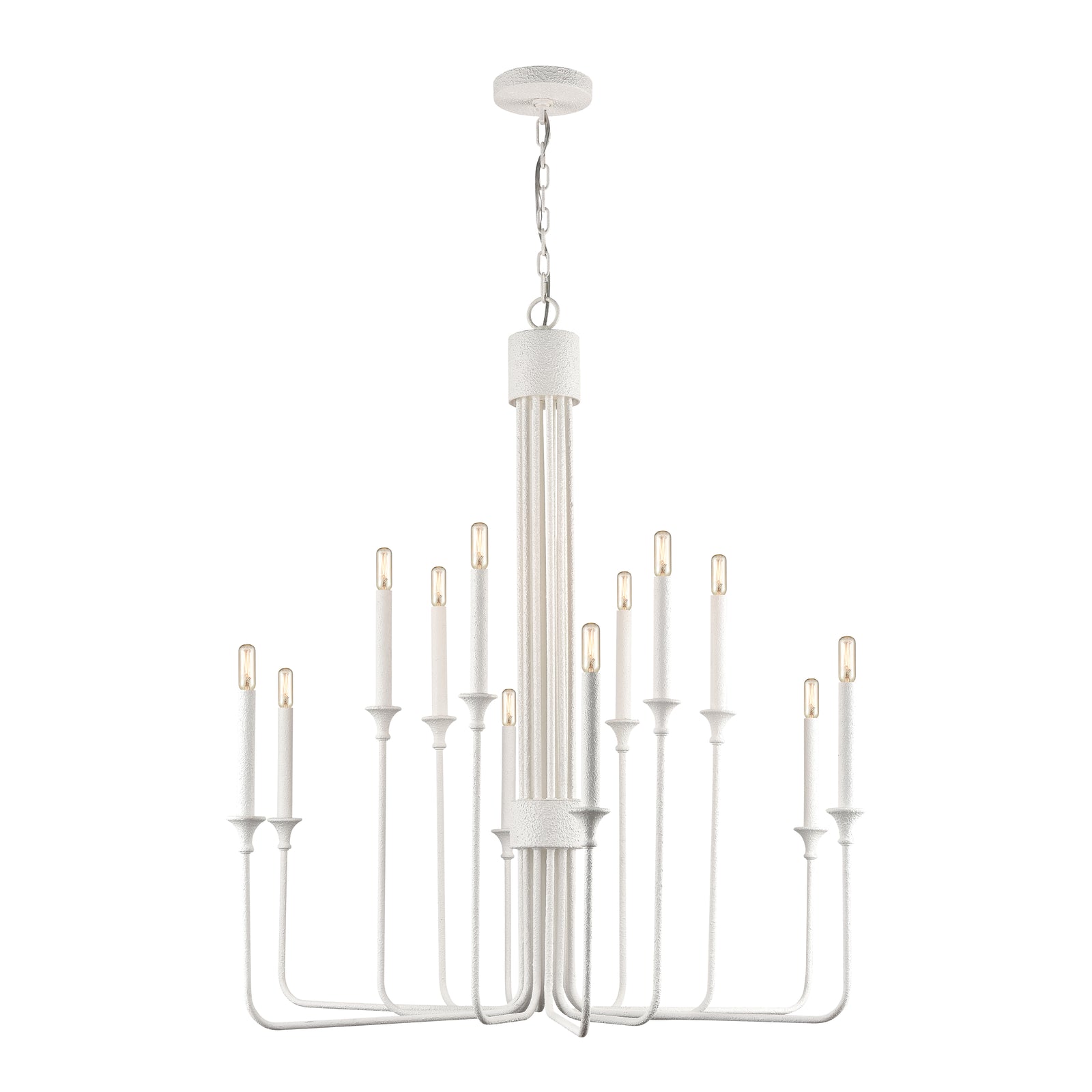 Edward 36'' Wide 12-Light Chandelier - Matte White