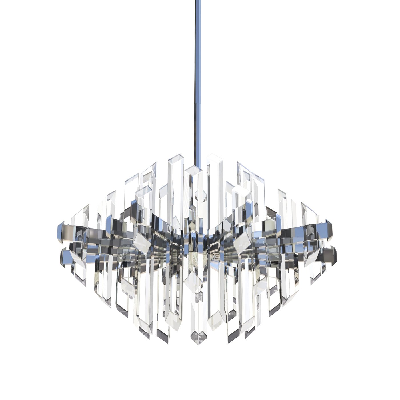 Facets 32" Chandelier - Polished Chrome
