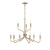 Genista 28'' Wide 9-Light Chandelier - Brass