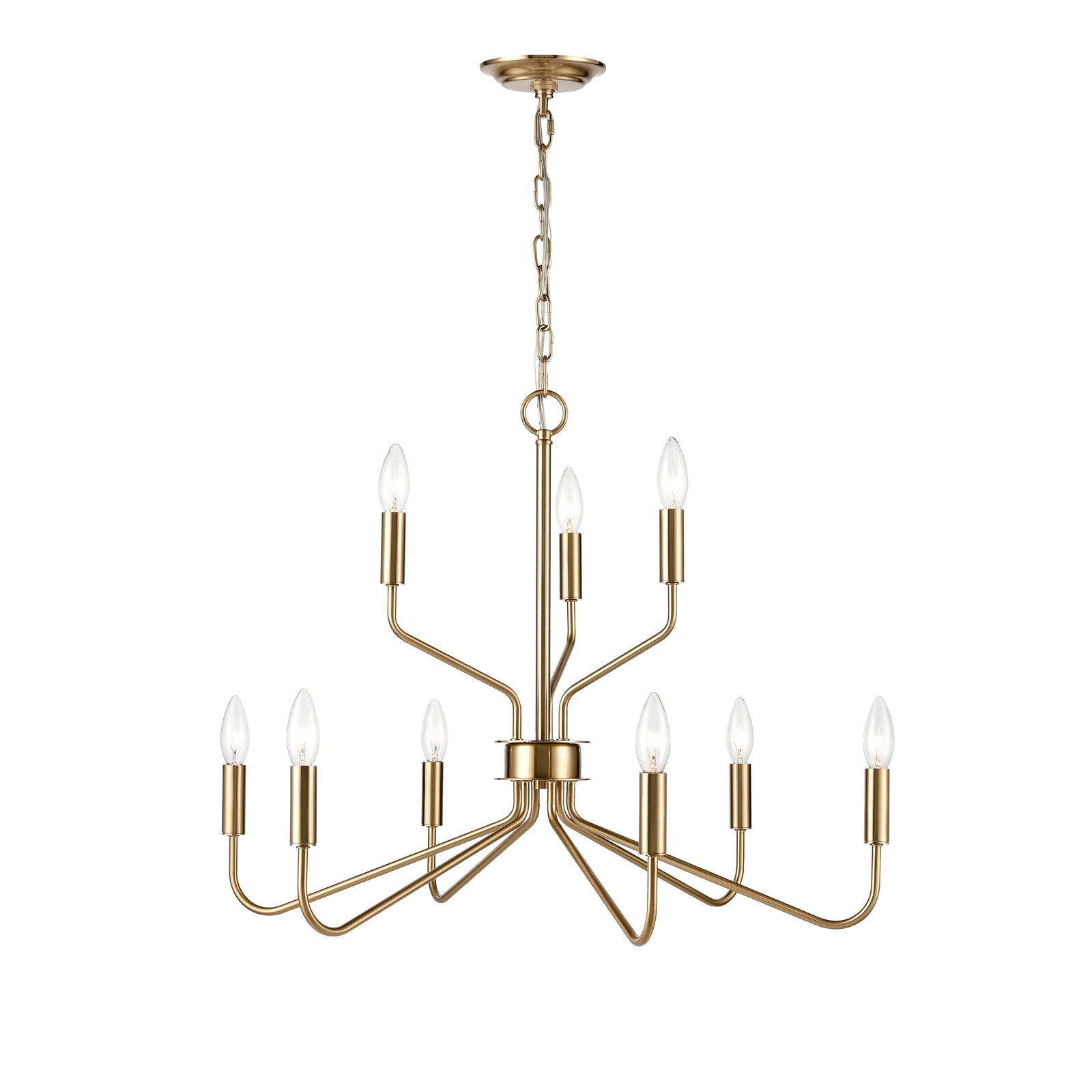 Genista 28'' Wide 9-Light Chandelier - Brass