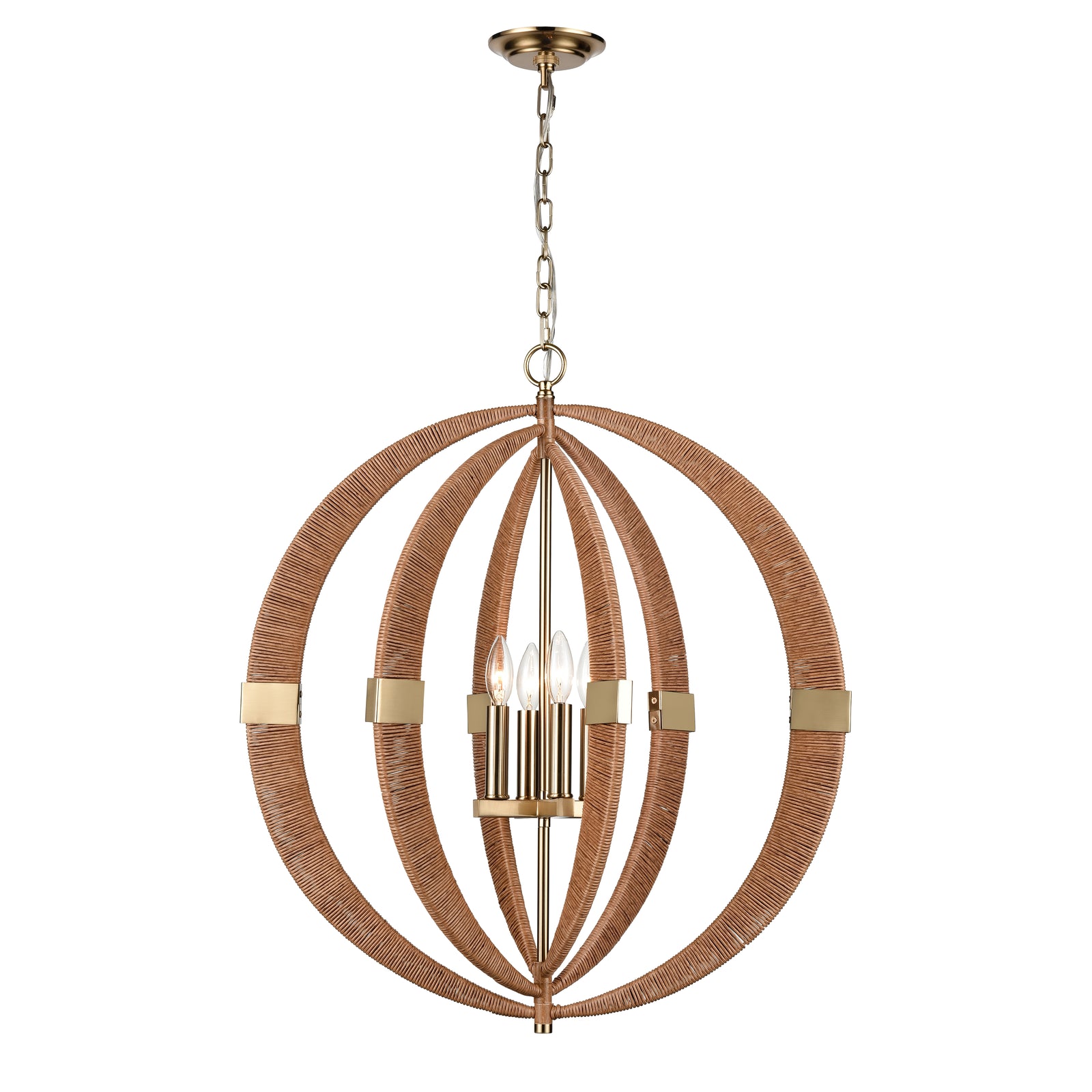 Pyrus 27'' Wide 4-Light Chandelier - Brown