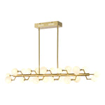 Keir 43.31'' Wide 22-Light Linear Chandelier - Brass