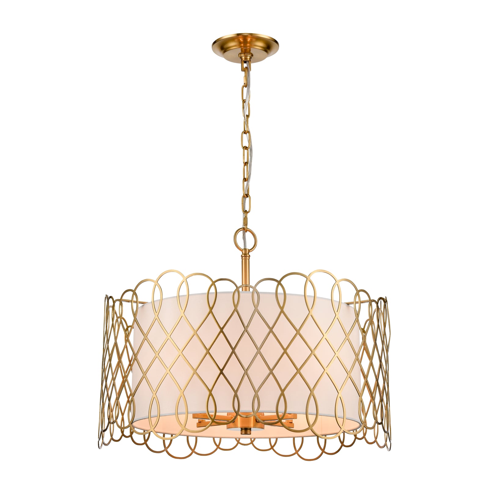Harp Lane 21'' Wide 4-Light Chandelier - Satin Brass