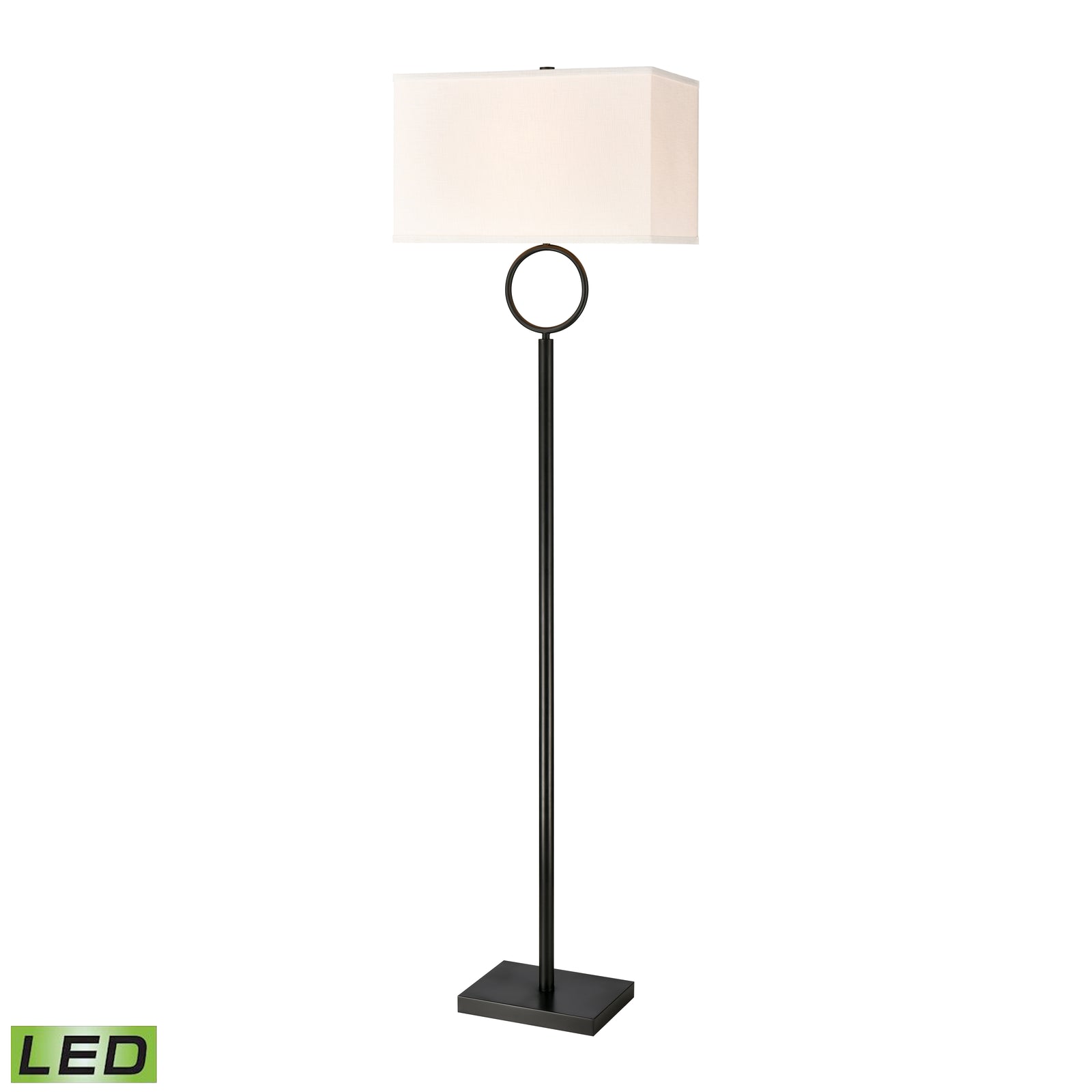 Staffa 62'' High 1-Light Floor Lamp - Matte Black - Includes LED Bulb